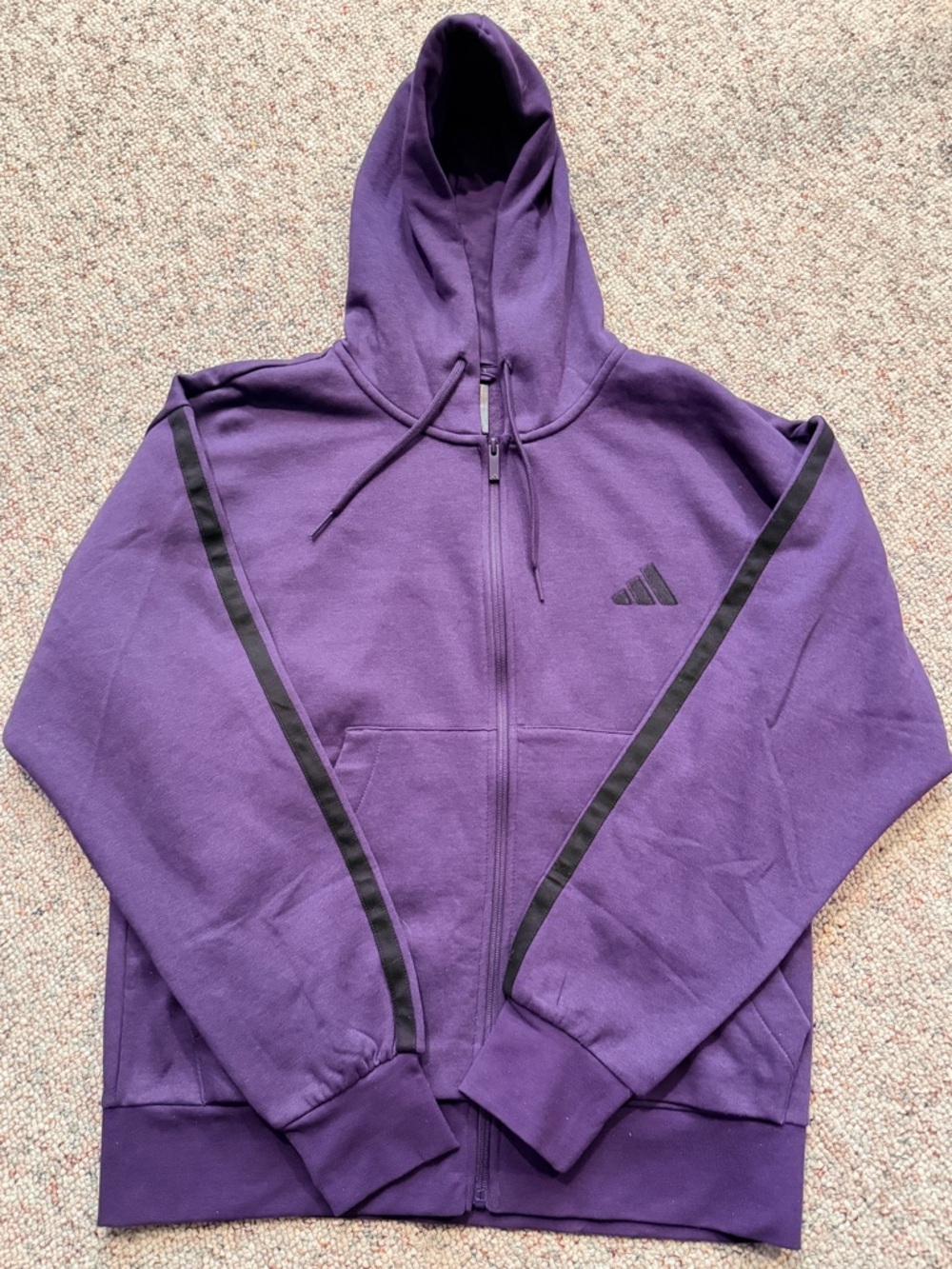 adidas Purple Full-Zip Hoodie with Matching Trim unisex